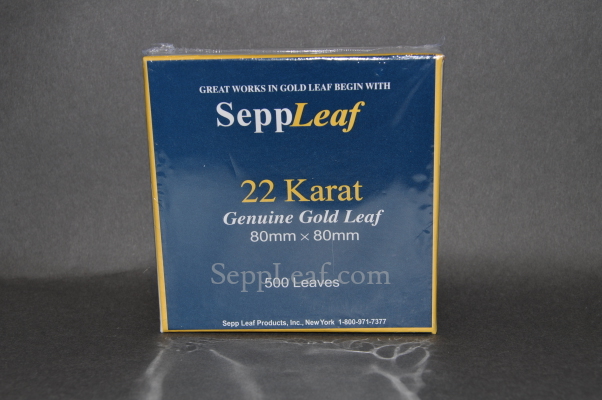 22 karat surface gold leaf, 80mm @ seppleaf.com